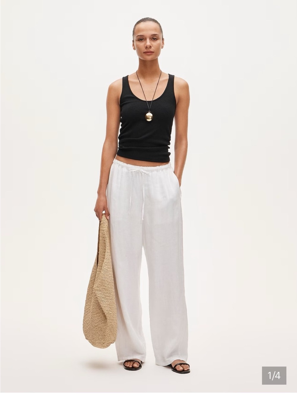 J crew white soleil 100% linen pants